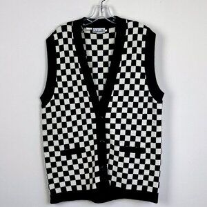 Black and White Checked Vest